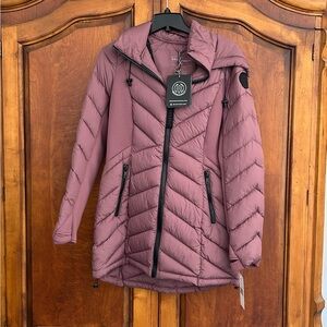 NEW NWT Bernardo Dusty Rose Mauve Packable Performance Puffer Jacket Coat Med M